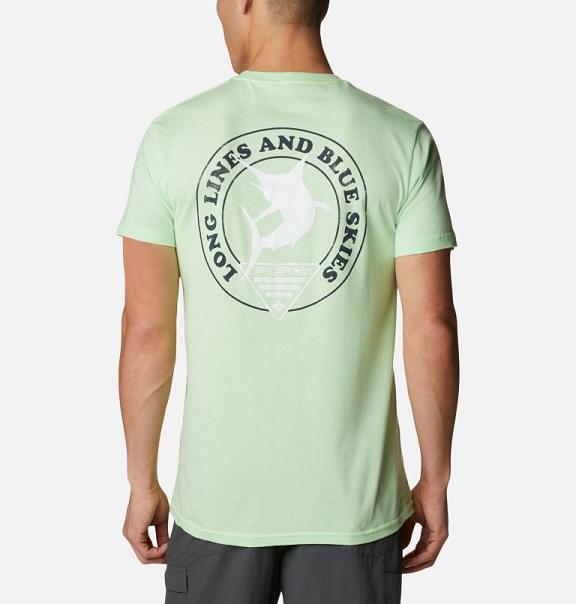 Columbia PFG T-Shirt Green For Men's NZ68314 New Zealand